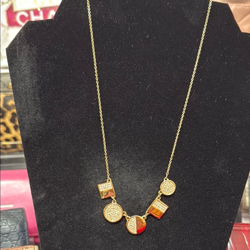 Kate Spade Gold and Red Charm Necklace